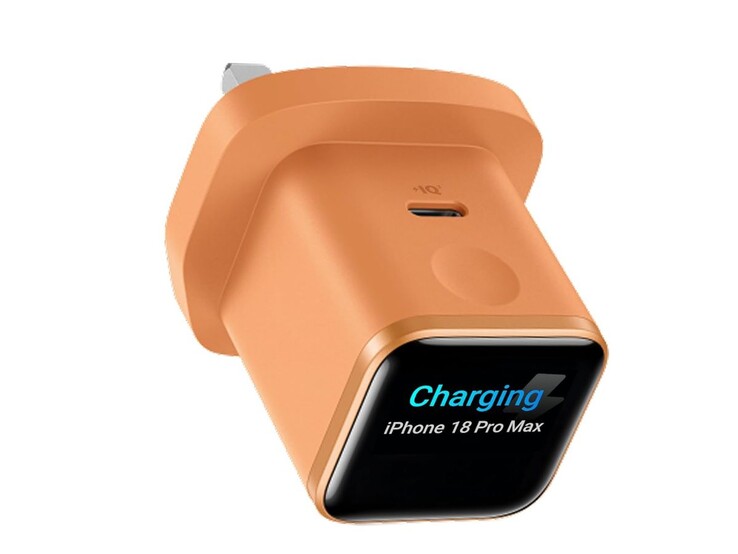 The upgraded Anker Nano Charger (45W, Smart Display) for the UK in orange