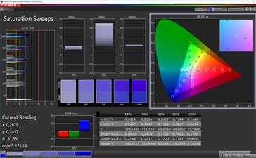 CalMAN color saturation (sRGB)