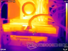 Surface temperatures: Front shroud