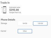 US$295 for the 128 GB Pixel 3 XL. (Source: Google)
