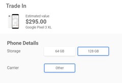 US$295 for the 128 GB Pixel 3 XL. (Source: Google)