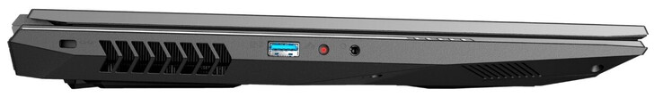 Left side: Cable lock slot, USB 3.2 Gen 1 (Type-A), 2-in-1 (mic in, optical S/PDIF), headphone output