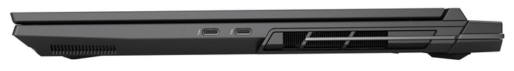 Right: Thunderbolt 4 (USB-C; DisplayPort, G-Sync), Thunderbolt 4 (USB-C; Power Delivery, DisplayPort, G-Sync)