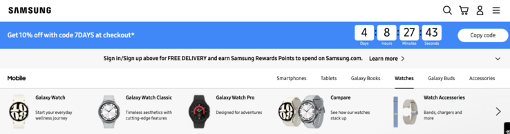 Samsung splits its Galaxy Watch wearables into three categories. (Image source: Samsung)