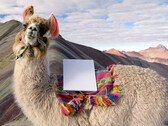 Starlink Mini dish on Rainbow Mountain in Peru