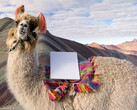 Starlink Mini dish on Rainbow Mountain in Peru