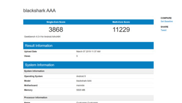 The complete list of new 'blackshark AAA' entries on Geekbench, along with a comparision between a higher-scoring 6GB variant and a lower-scoring 12GB RAM SKU. (Source: Geekbench)