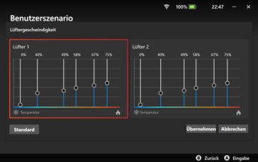 Adjusting the fan curves