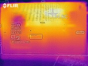 Heat map of the bottom of the device at idle