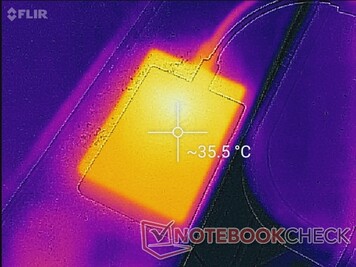 Surface temperature after running CrystalDiskMark twice in a row