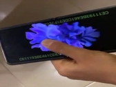 A shot of what might be the Z Flip hands-on. (Source: Ben Geskin via Twitter)