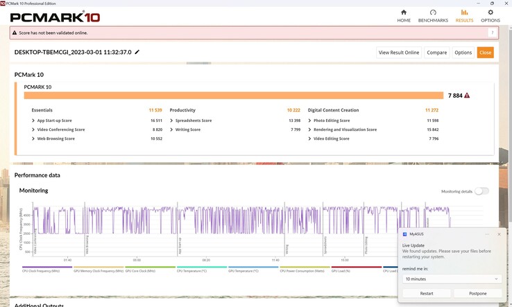 MyAsus also updated itself automatically, see below right