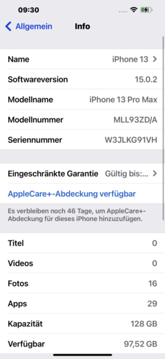 iPhone 13 Pro Max software