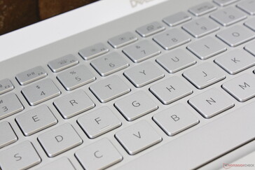 The keyboard keys have soft feedback and relatively quiet clatter