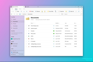 The showcased Fluent Design File Explorer appears to match the upcoming light theme. (Source: Michael West)