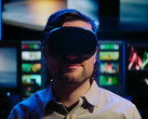 Gamer wearing Valve Steam Frame VR headset shown