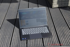 Lenovo ThinkBook 14x in outdoor use in sunny conditions