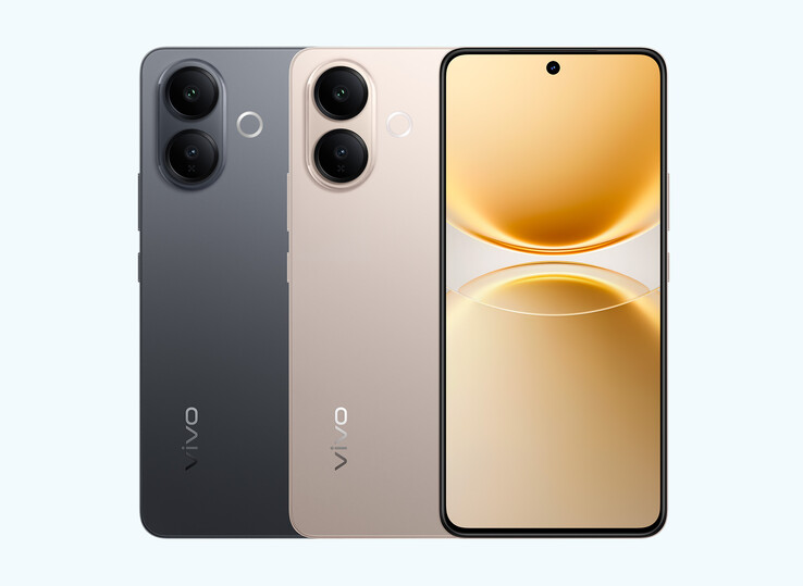 The Vivo V70 Lite comes in gold and black colorways