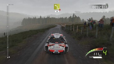 Pictured: A gameplay screenshot from WRC 7: FIA World Rally Championship.