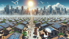 Researchers confirm solar panels increase city temperature variations, resulting in higher wind speeds. (Image source: AI-generated with Dall-E-3)