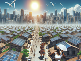 Researchers confirm solar panels increase city temperature variations, resulting in higher wind speeds. (Image source: AI-generated with Dall-E-3)