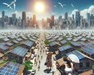 Researchers confirm solar panels increase city temperature variations, resulting in higher wind speeds. (Image source: AI-generated with Dall-E-3)