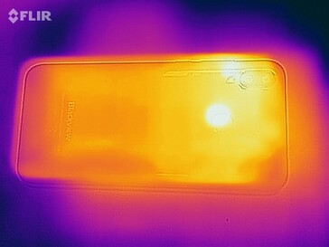 Heat map of the back of the device under load