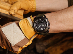 The Casio Pro Trek PRW-6900YB-3CR (pictured) comes with a flame-resistant band. (Image source: Casio)