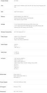 Complete specs of the mini PC