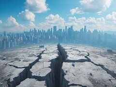 AI-generated image depicting a fault line in Mexico City. (Image source: Attasit, Adobe Stock)
