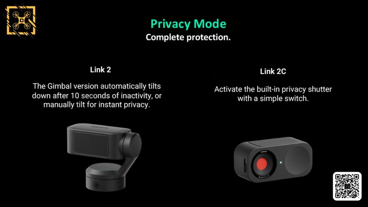 The 2 different privacy modes on the Insta360 Link 2 and Link 2C webcams. (Image source: @Quadro_News via X/Twitter)