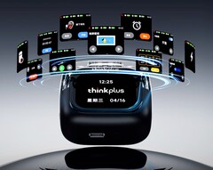 Lenovo's new in-ear headphones come with a touchscreen on their charging case (Image source: Lenovo)