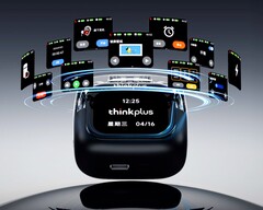 Lenovo&#039;s new in-ear headphones come with a touchscreen on their charging case (Image source: Lenovo)