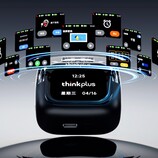 Lenovo's new in-ear headphones come with a touchscreen on their charging case (Image source: Lenovo)