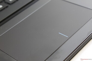 The clickpad surface is less prone to fingerprints than the rest of the laptop