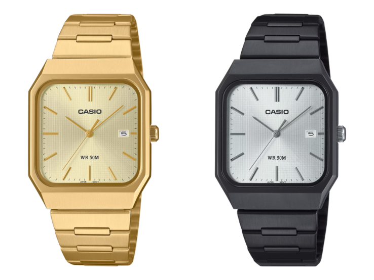 From left to right: the Casio MTP-B185B-7AV and MTP-B185G-9AV watches. (Image source: Casio, edited)
