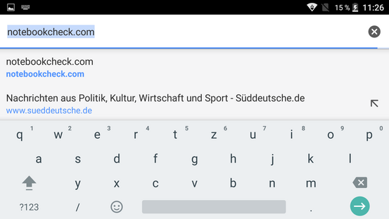 Keyboard landscape mode