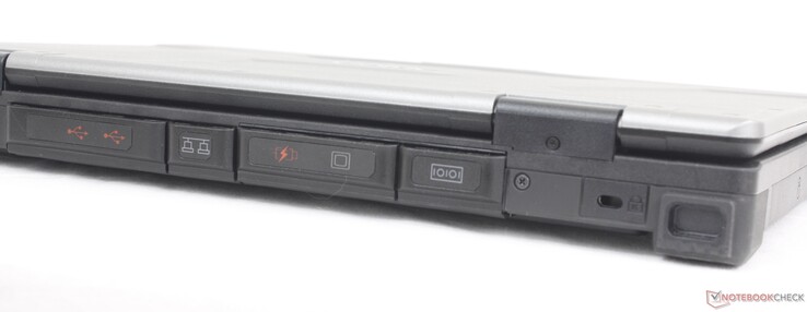 Rear: 2x USB-A 3.2 Gen. 2, RJ-45, USB-A 3.2 Gen. 1, VGA port, Kensington lock