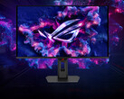 The ROG Strix OLED XG27UQDMS from the front.