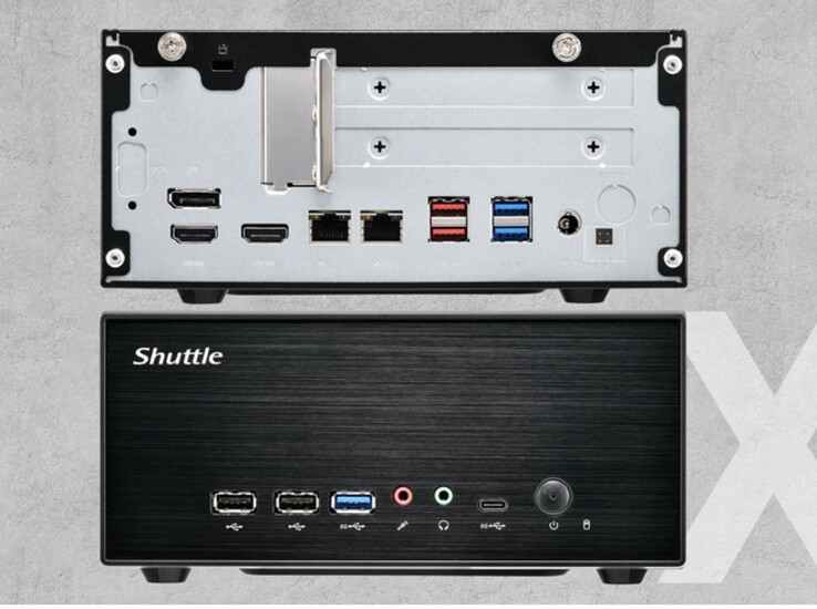 The Shuttle XH860G2 mini PC sports a healthy array of ports, including dual Ethernet.
