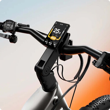 The bike features an integrated display