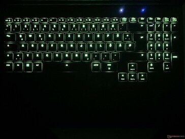 Keyboard backlighting (pictured in green for example)