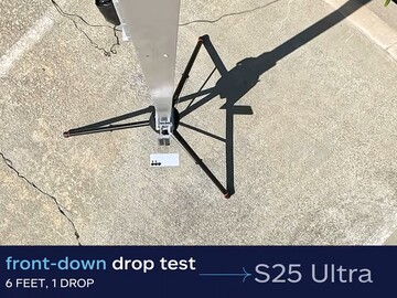 Allstate S25 Ultra front down drop test (Image source: Allstate Protection Plans)