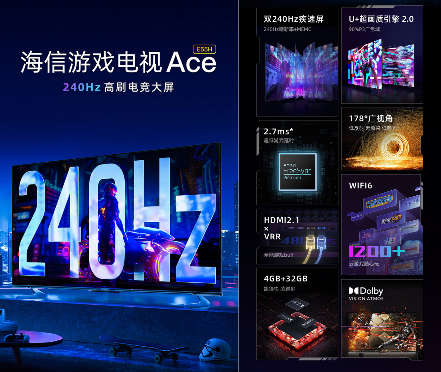 HiSense Gaming TV with 4k 120Hz display and MEMC anti-shake technology  announced - Gizmochina