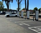 A Tesla Supercharger station pictured. 60% of all inspected stations were Tesla's (Image source: Tesla Charging via X)