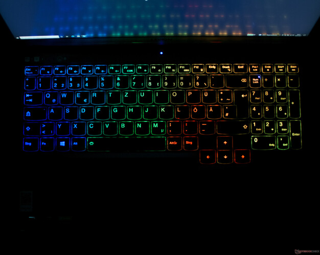 RGB illuminated keyboard: The colors don't correspond to the actual settings