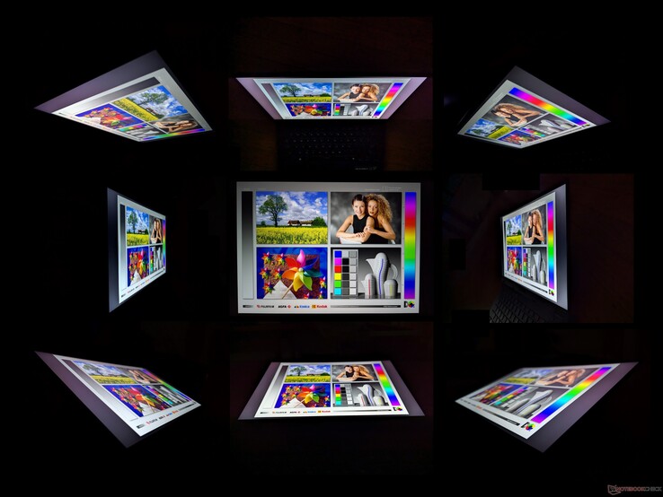 Wide IPS viewing angles. Colors and contrast only degrade if viewing from very wide angles