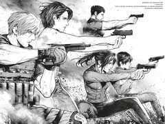 Official artwork from Resident Evil: Death Island Vol. 1.