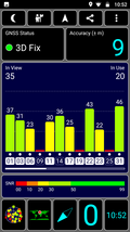 GPS reception: outdoors