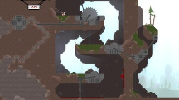 Pictured: A gameplay screenshot from Super Meat Boy.